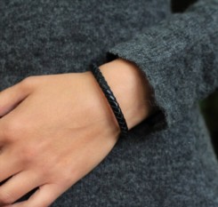 Мужской кожаный витый браслет (SW861B)