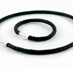 Мужской кожаный витый браслет (SW861B)