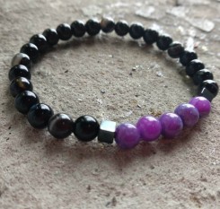 Женский браслет удачи и любви (агат и чароит 6мм)