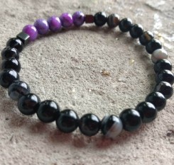 Женский браслет удачи и любви (агат и чароит 6мм)