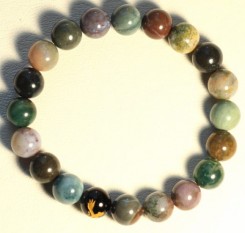 Браслет из яшмы разноцветной и резной бусины Дракон