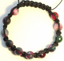 Кожаный браслет из бордового турмалина