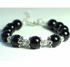 Браслет из агата Изида (12 мм с ажуром)