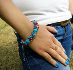 Браслет Бирюзовый цветок