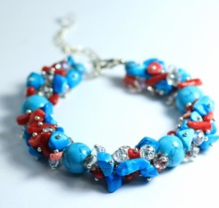 Браслет Бирюзовый цветок