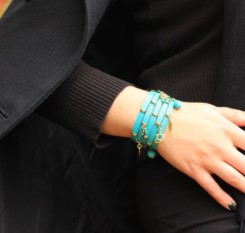 Браслет Scappa из бирюзовой кожи с подвесками