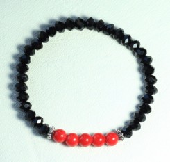 Браслет Хрустальный коралл (на резинке 6 мм)