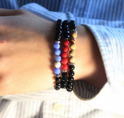 Браслет Рог изобилия на резинке из яшмы и оникса