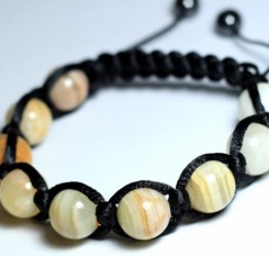 Браслет мраморный желтый оникс