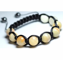 Браслет мраморный желтый оникс