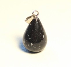 Кулон Обсидиан капелькой на кожаном шнуре
