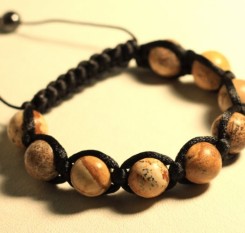 Браслет шамбала із пейзажної яшми