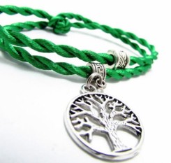 Браслет из ниток Дерево жизни (синий или зеленый на выбор)