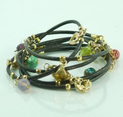 Браслет Scappa из кожи с подвесками (SW-813)