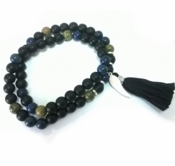 Бусы унисекс из шунгита, лазурита и яшмы