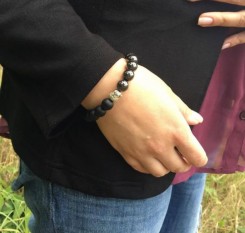 Браслет Защитная Мантра из шунгита и гематита