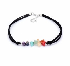 Браслет-гармонизатор из кожи 7 чакр (сколы)