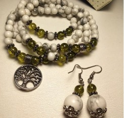 Браслет-талисман Материнское счастье (кахолонг+оливин 6 мм)