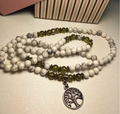 Браслет-талисман Материнское счастье (кахолонг+оливин 6 мм)