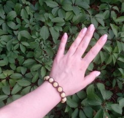 Браслет Shamballa із жовтого бурштину у нитці