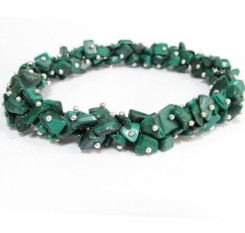 Браслет натуральный малахит (сечка камня) на резинке