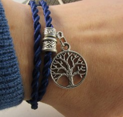 Браслет из ниток Дерево жизни (синий или зеленый на выбор)