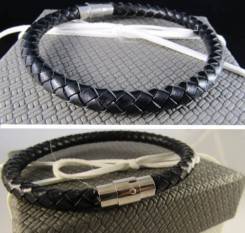 Мужской кожаный витый браслет (SW861B)