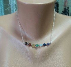 Цепочка с камнями чакр человека (под серебро или золото)