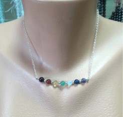 Цепочка с камнями чакр человека (под серебро или золото)