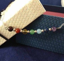 Цепочка с камнями чакр человека (под серебро или золото)