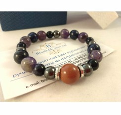 Браслет исполнения желаний (авантюрин, гематит, аметист, лазурит)