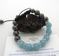 Аквамариновый браслет Атлантида со стразами