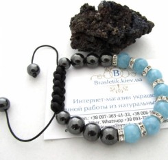 Аквамариновый браслет Атлантида со стразами