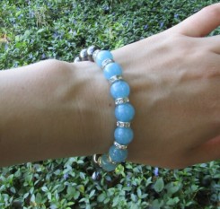 Аквамариновый браслет Атлантида со стразами