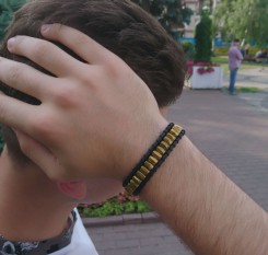 Мужской браслет из золотистого гематита для достижения целей