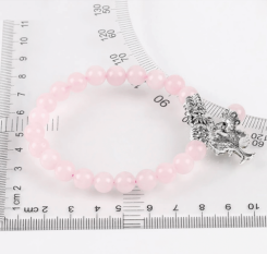 Браслет из розового кварца с подвеской Дерево жизни