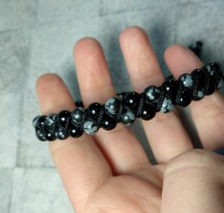 Браслет Оберег и Защита (обсидиан снежный)