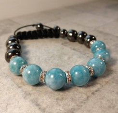 Аквамариновый браслет Атлантида со стразами