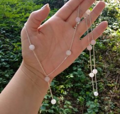 Сотуар в серебре из розового кварца (Мадагаскар)