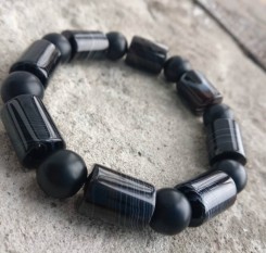 Браслет из шунгита и агата Император