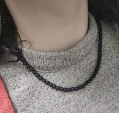 Короткие бусы с шунгитом для мужчины (6 мм, длина 45 см)