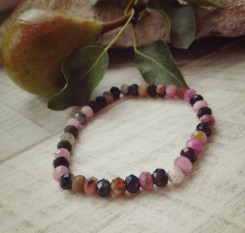 Женский браслет-оберег из граненного турмалина 4мм