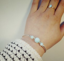 Браслет з ларимару і срібла Небесна краса