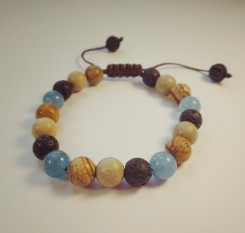 Жіночий браслет із міксу каменів-талісманів по 8мм