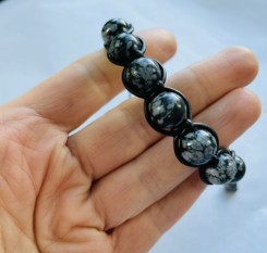 Браслет Шамбала Обсидиан в коже