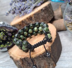 Браслет Велес (змійовик 10мм) на захист від негативу