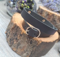 Подвійний шкіряний браслет з гравіюванням вашого напису