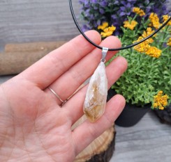 Кулон кристал цитрину на везіння зі шкіряним шнуром