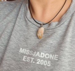 Кулон кристал цитрину на везіння зі шкіряним шнуром