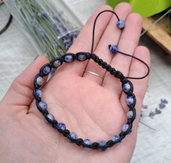 Плетений браслет із содаліту 6мм від стресів